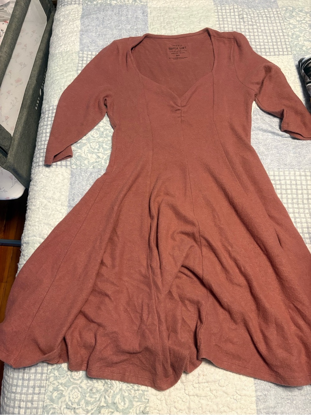 torrid dusty pink Fit-&-Flare Knit Dress NWT (size 00, M/L, 10)